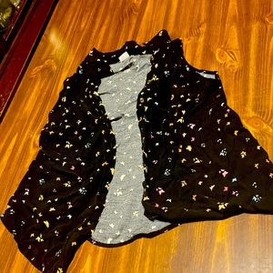Button up tank blouse with butterflies on it